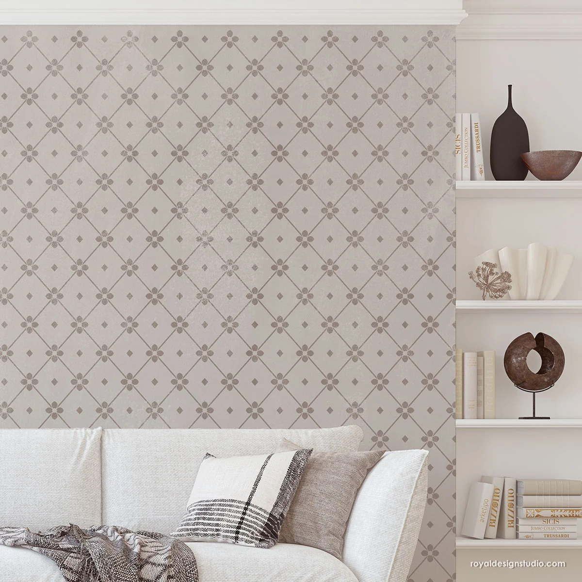 Cottage Diamond Trellis Wall Stencil - Image 10