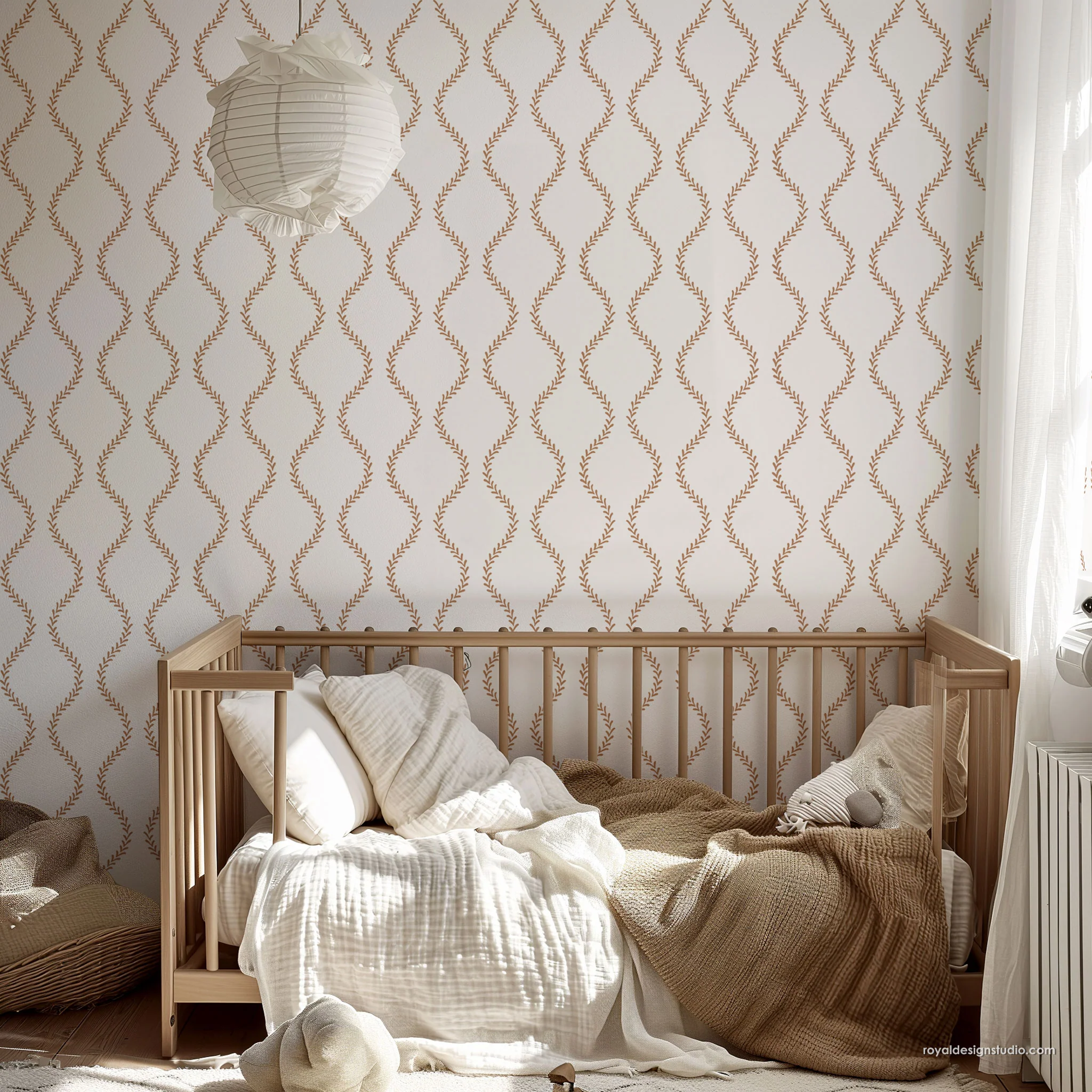 Cottage Garland Trellis Wall Stencil - Image 5