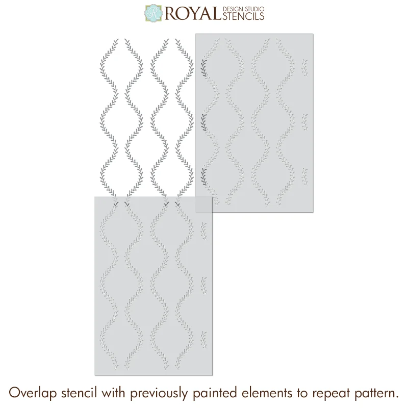 Cottage Garland Trellis Wall Stencil - Image 8