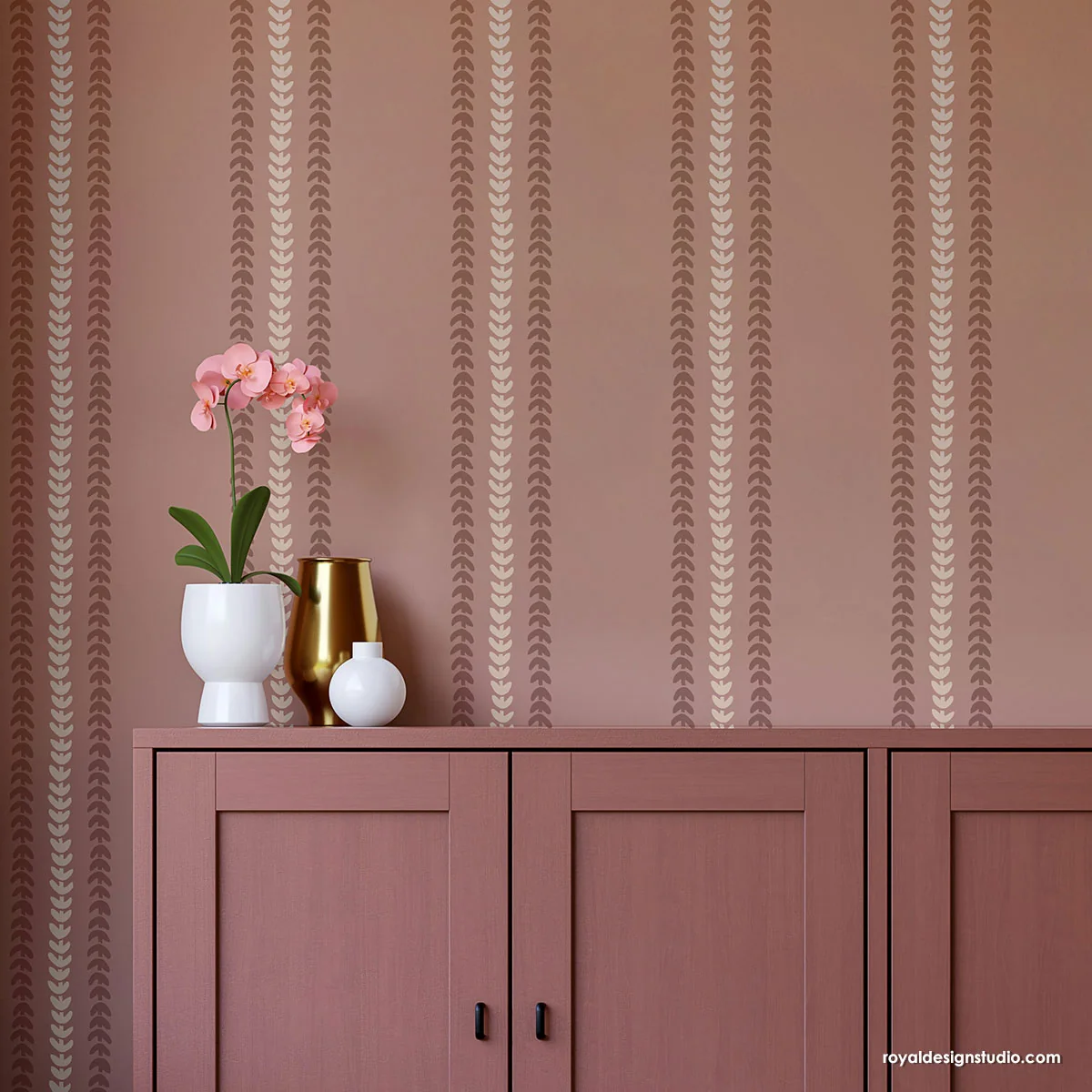 Country Stitching Stripe Wall Stencil - Image 4