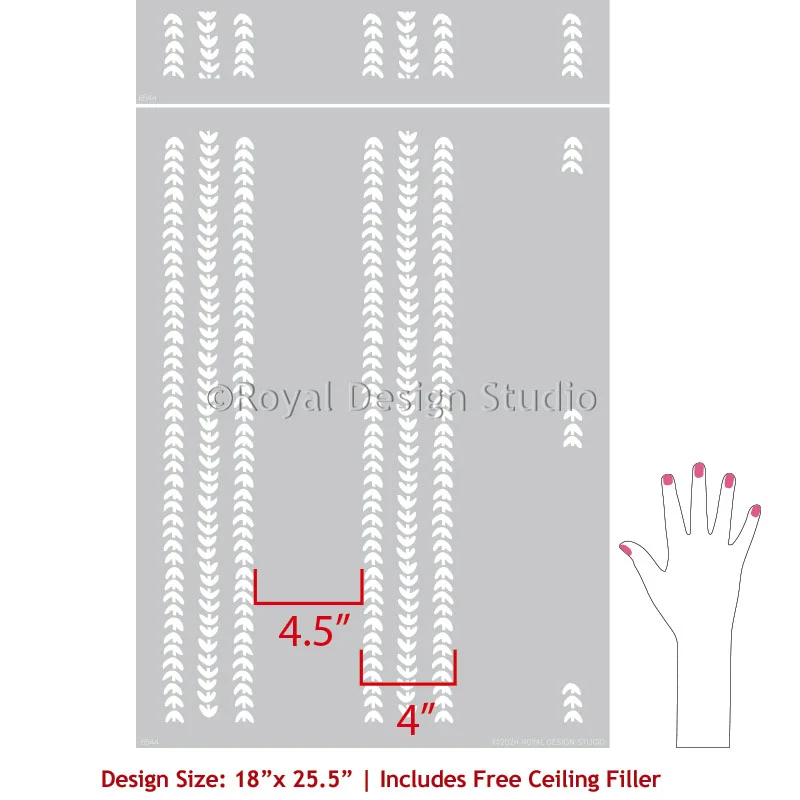 Country Stitching Stripe Wall Stencil - Image 5