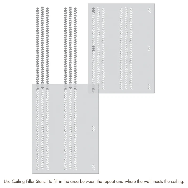 Country Stitching Stripe Wall Stencil - Image 6
