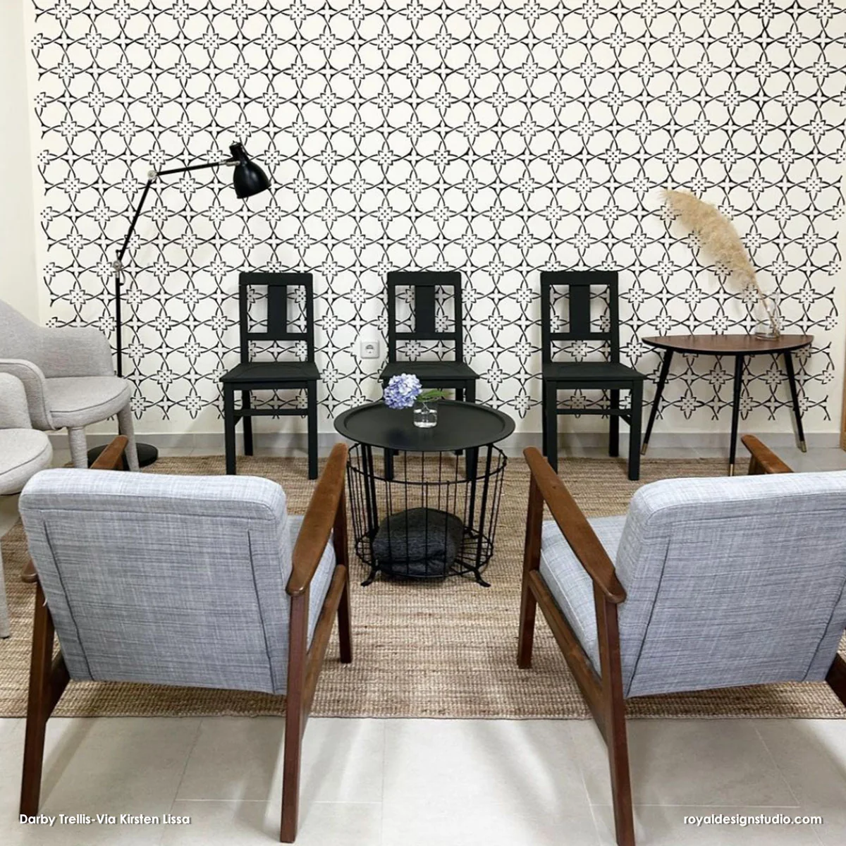 Darby Trellis Wall Stencil - Image 8