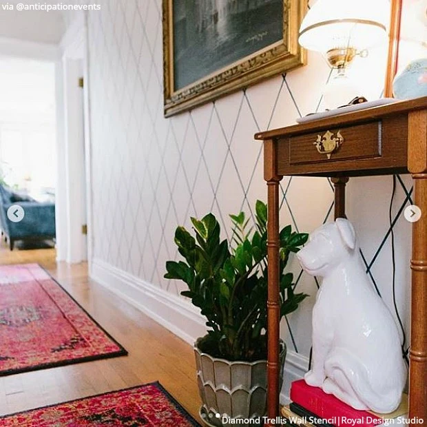 Diamond Trellis Wall Stencil - Image 8