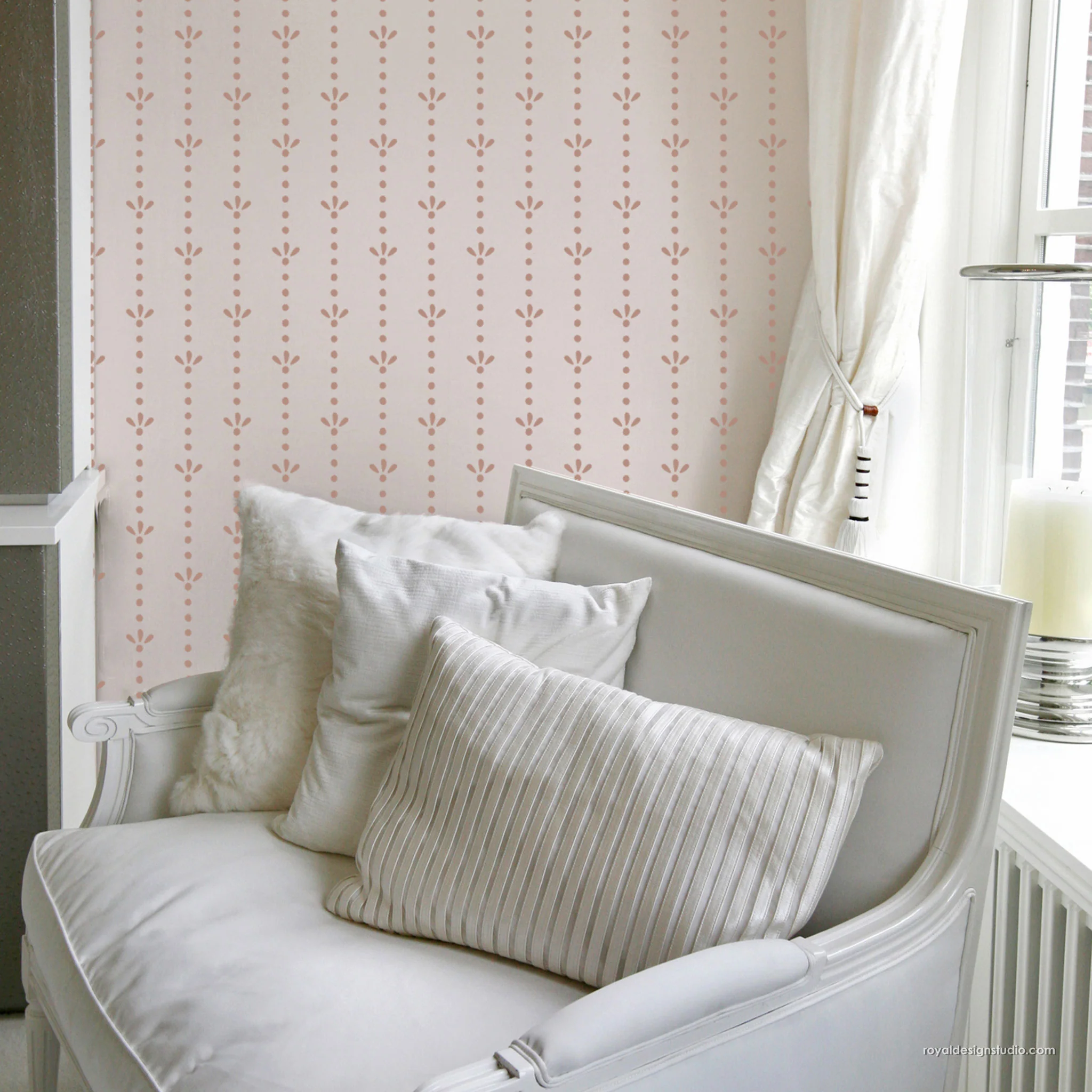 Dotty Stripe Wall Stencil Pattern - Image 6