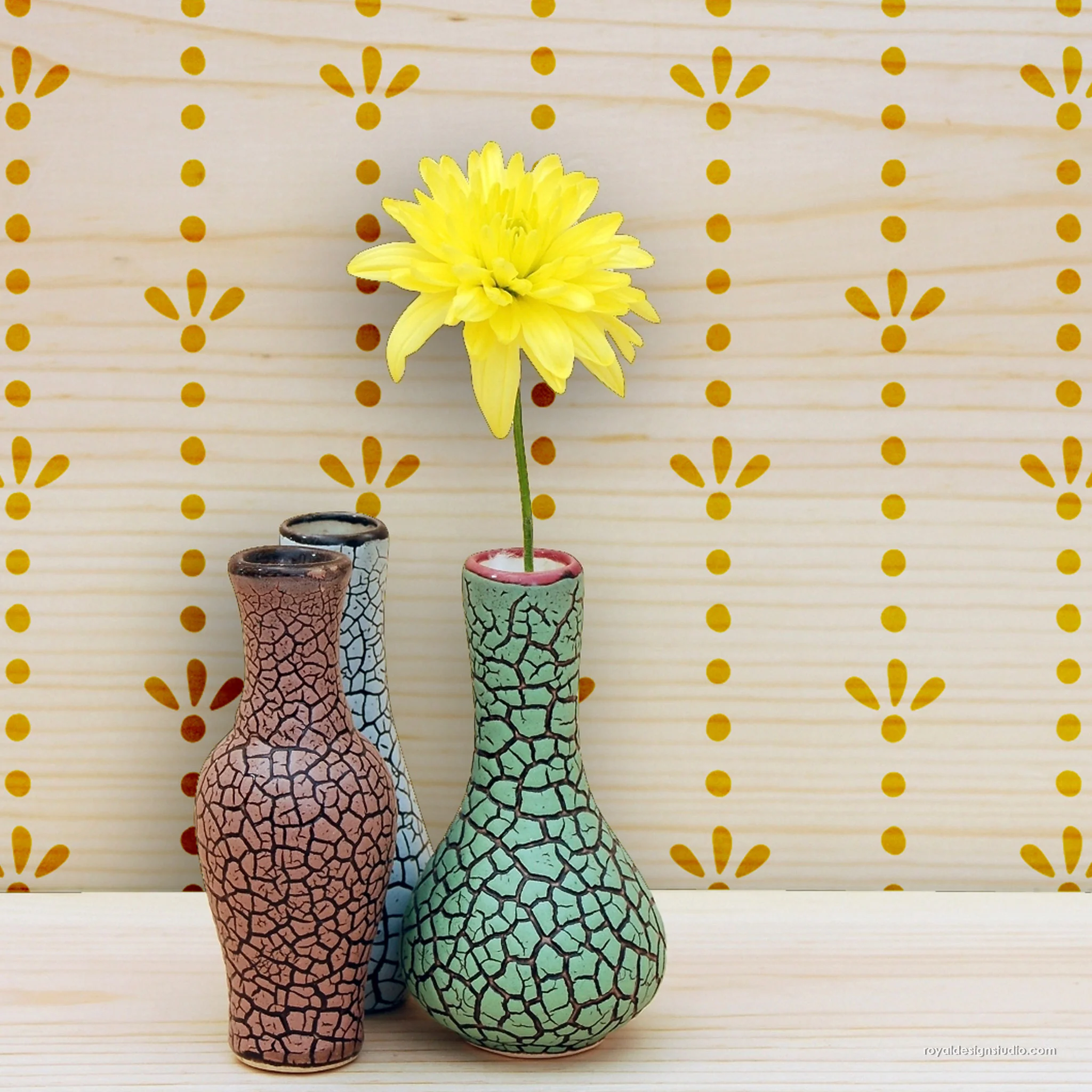 Dotty Stripe Wall Stencil Pattern - Image 9