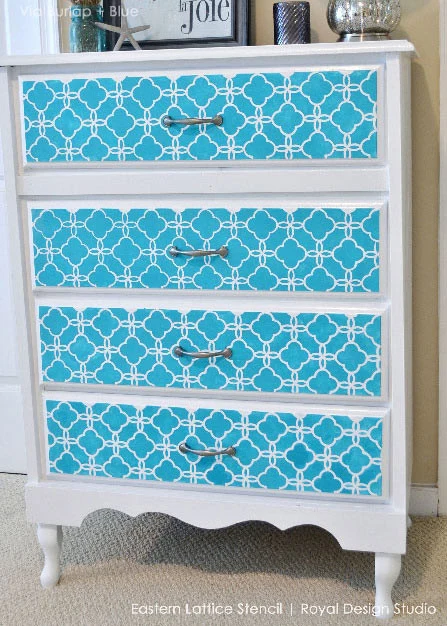 Eastern Lattice Furniture Stencil - Image 5