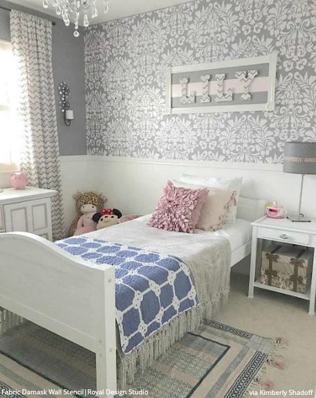 Fabric Damask Wall Stencil - Image 14