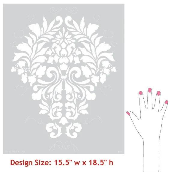 Fabric Damask Wall Stencil - Image 3