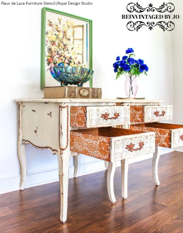 Fleur de Lace Furniture Stencil - Image 2