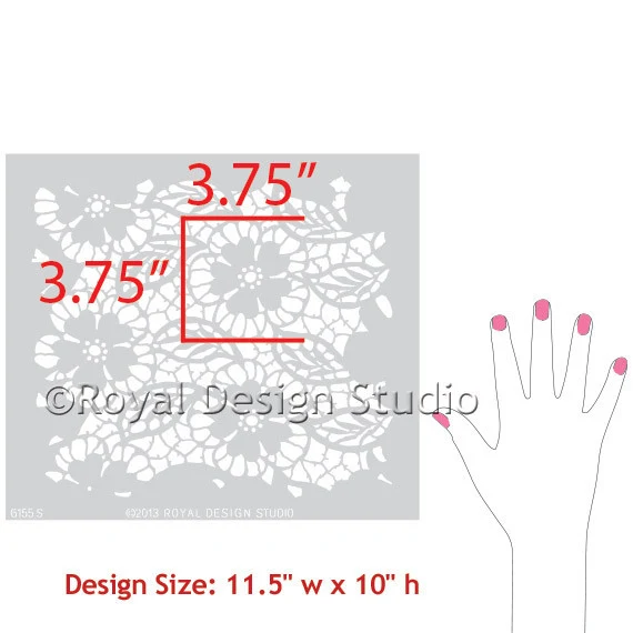 Fleur de Lace Furniture Stencil - Image 3