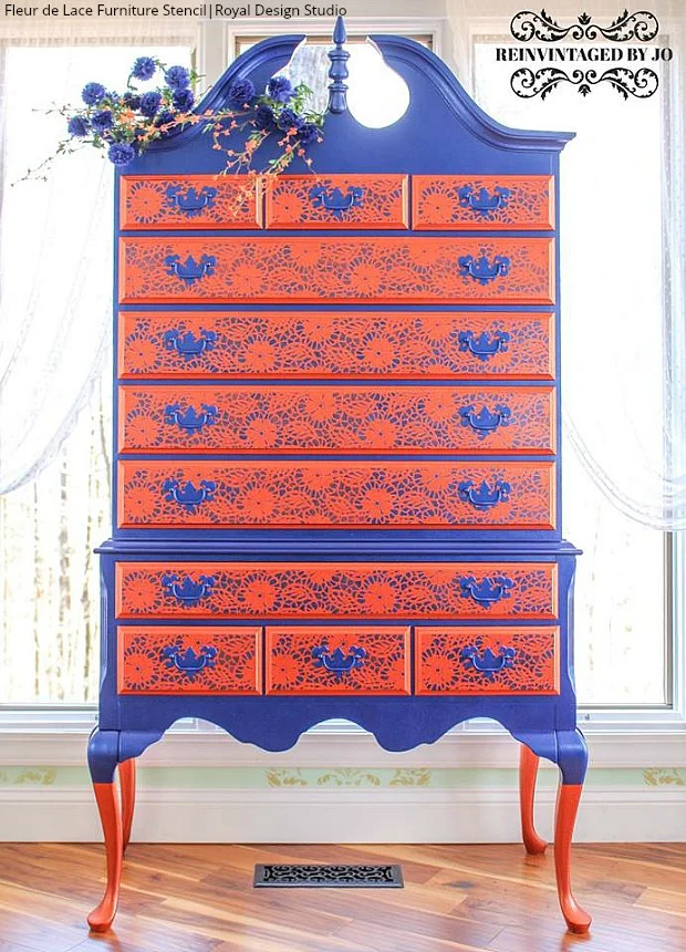 Fleur de Lace Furniture Stencil - Image 4