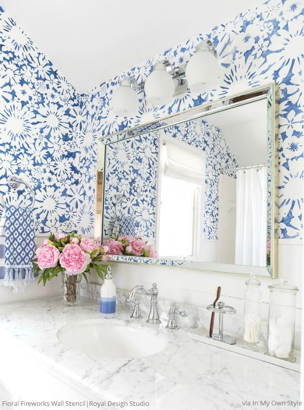 Floral Fireworks Allover Wall Stencil - Image 13