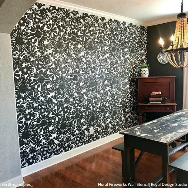 Floral Fireworks Allover Wall Stencil - Image 16