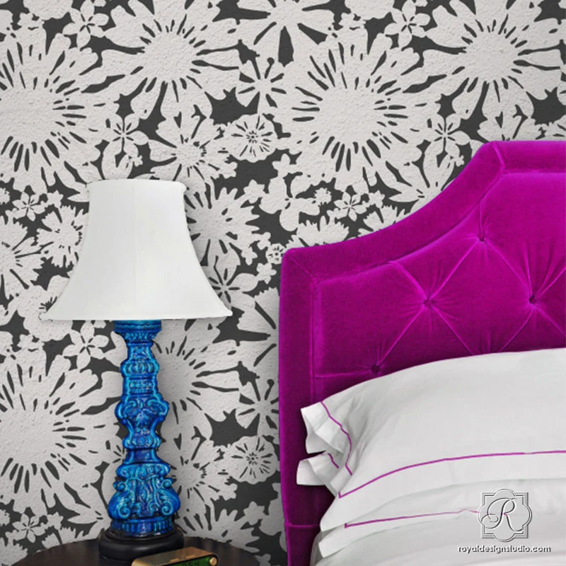 Floral Fireworks Allover Wall Stencil - Image 19