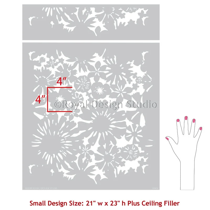 Floral Fireworks Allover Wall Stencil - Image 5