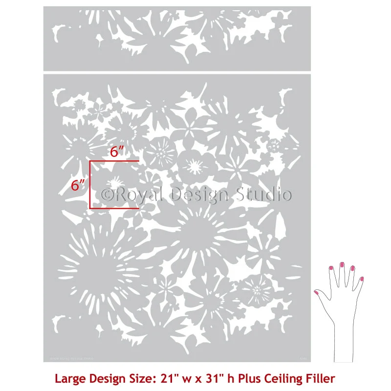 Floral Fireworks Allover Wall Stencil - Image 6