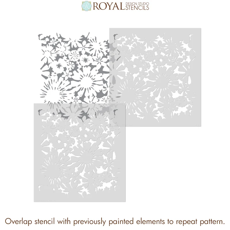 Floral Fireworks Allover Wall Stencil - Image 7