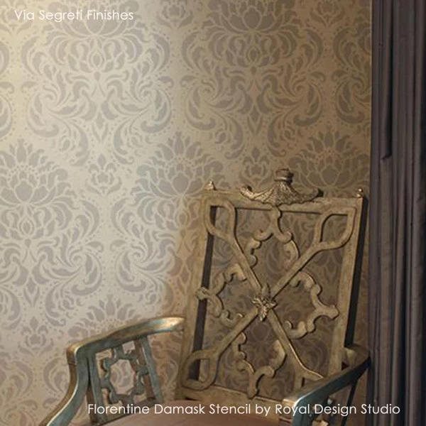 Florentine Damask Wall Stencil - Image 13