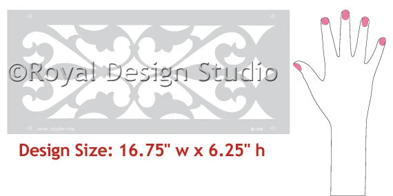 Florentine Grille Border Stencil - Image 5