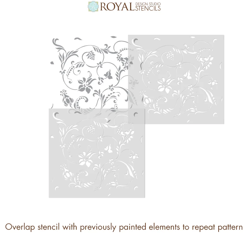 Flourish Allover Wall Stencil - Image 11