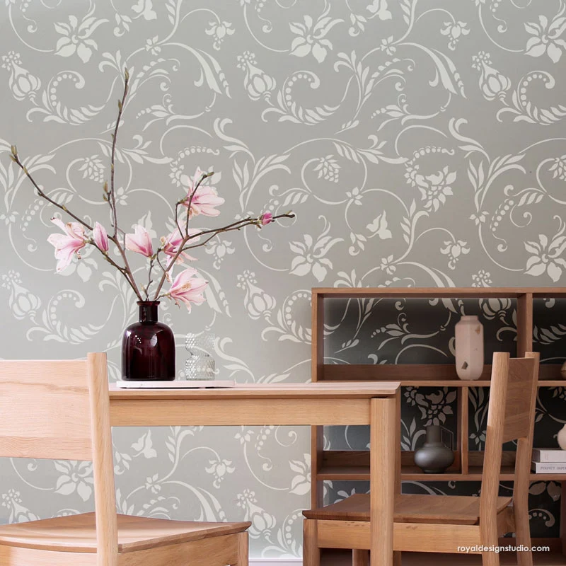 Flourish Allover Wall Stencil - Image 25