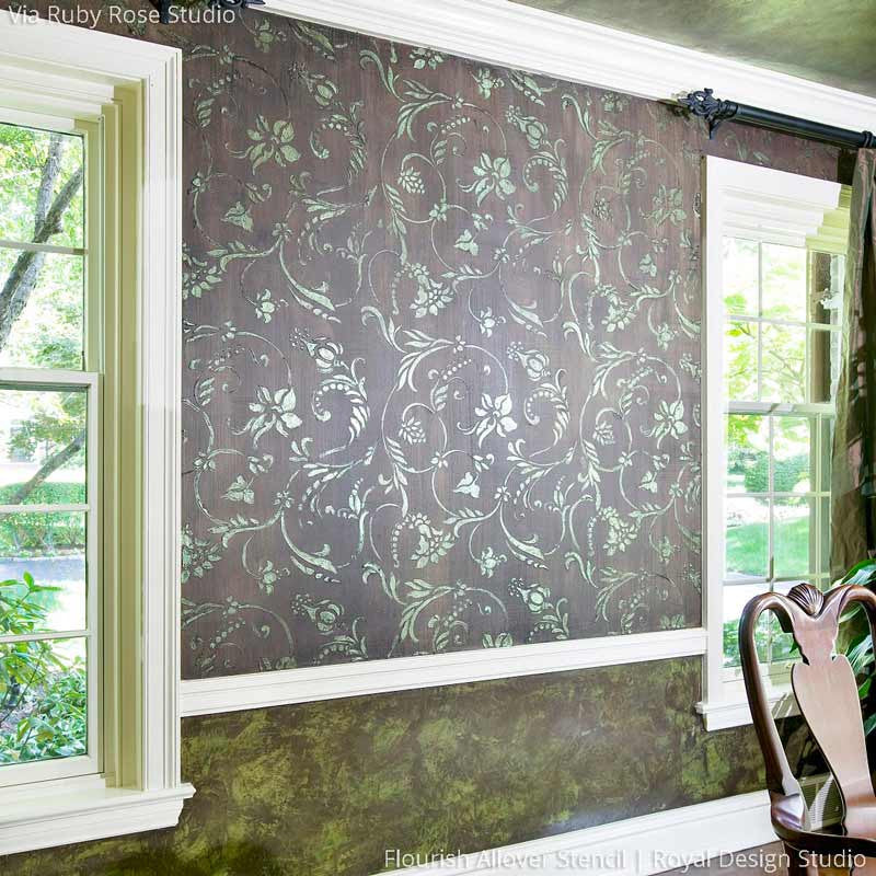 Flourish Allover Wall Stencil - Image 8