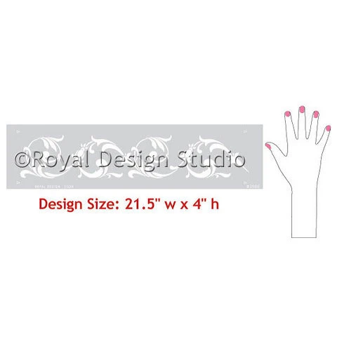 Flowing Floral Border Stencil - Image 3