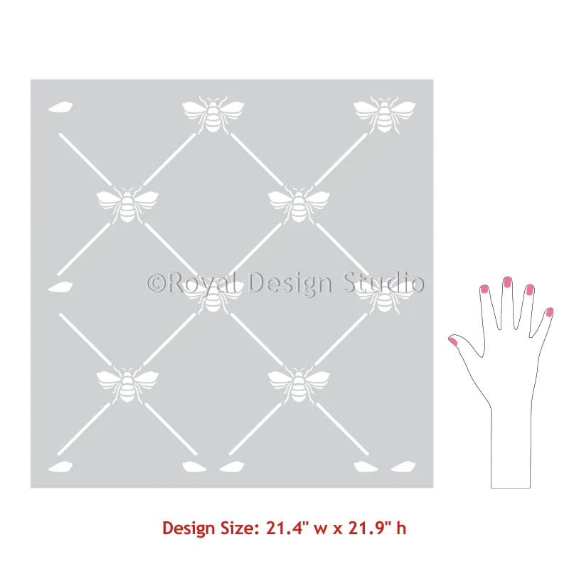 French Bee Trellis Stencil - Image 4
