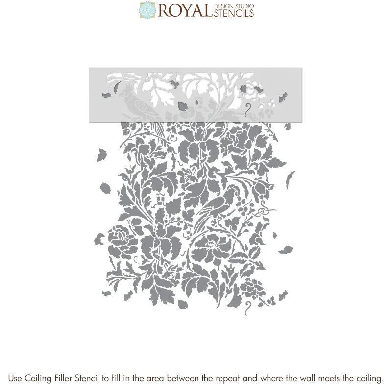 French Floral Damask Wall Stencil - Image 8