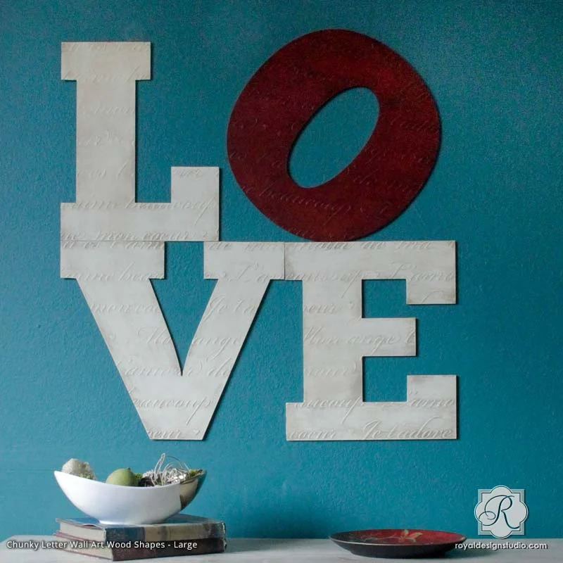 French Love Letters Furniture Stencil - Image 42
