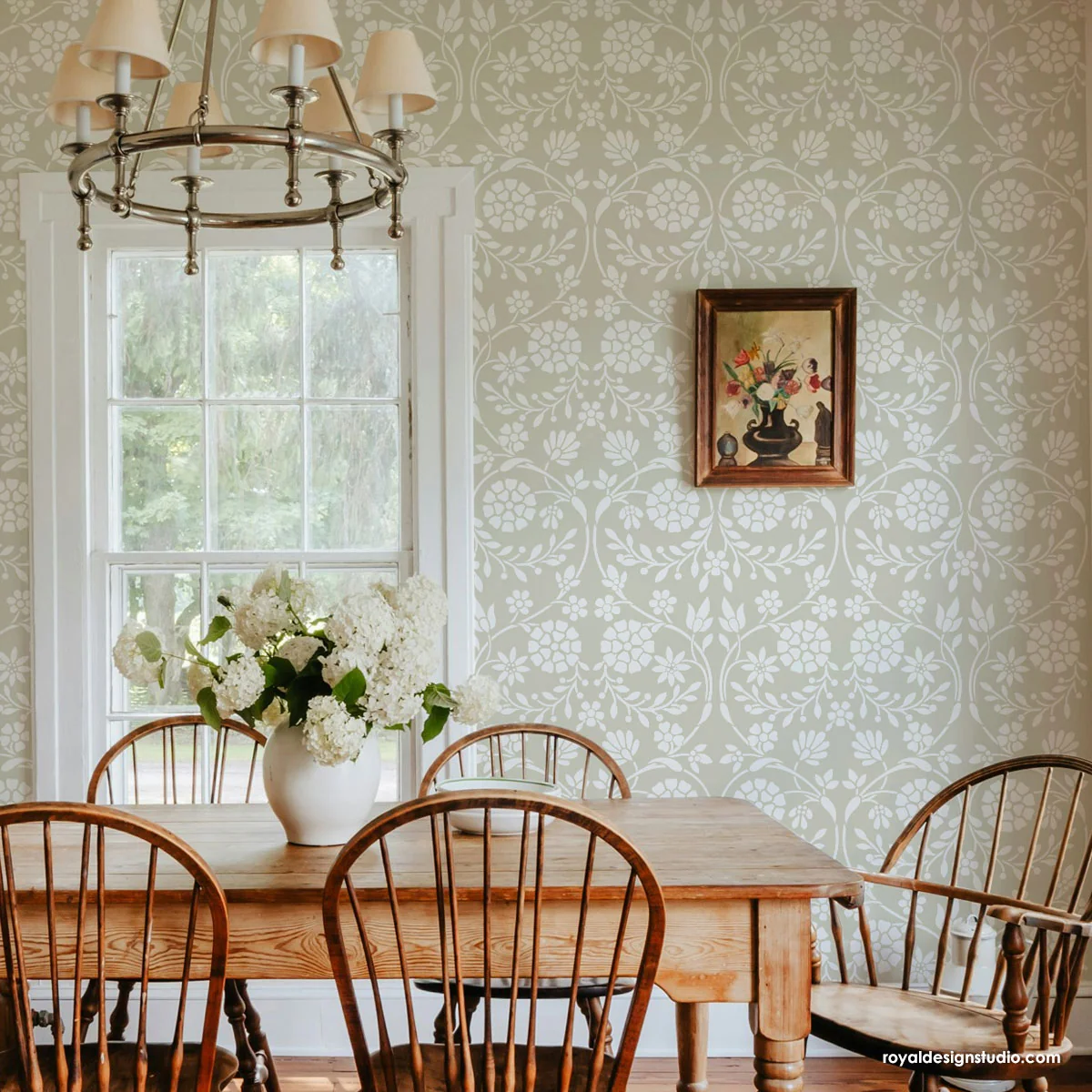 Garden Trellis Floral Wall Stencil - Image 10