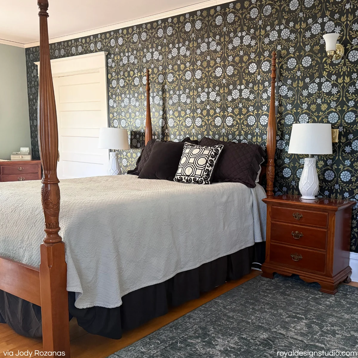Garden Trellis Floral Wall Stencil - Image 4