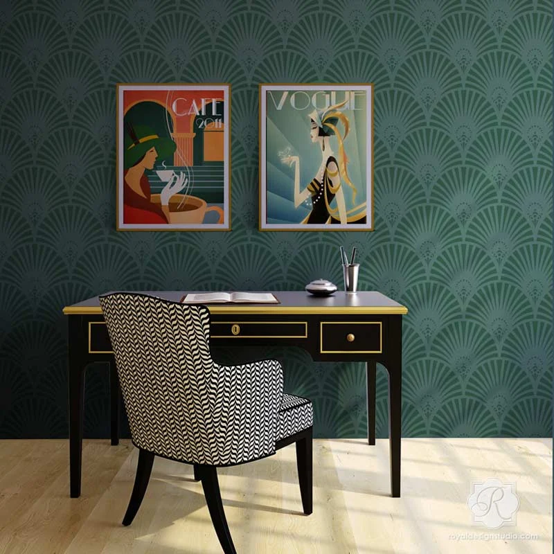 Gatsby Glam Art Deco Wall Stencil - Image 2