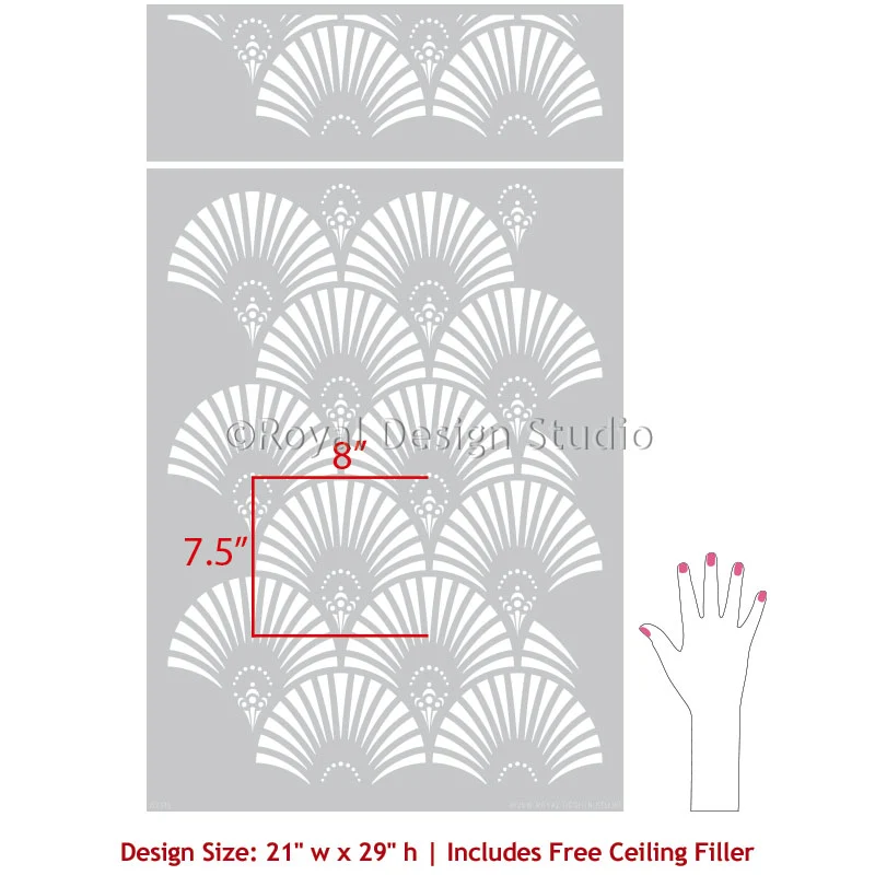 Gatsby Glam Art Deco Wall Stencil - Image 3