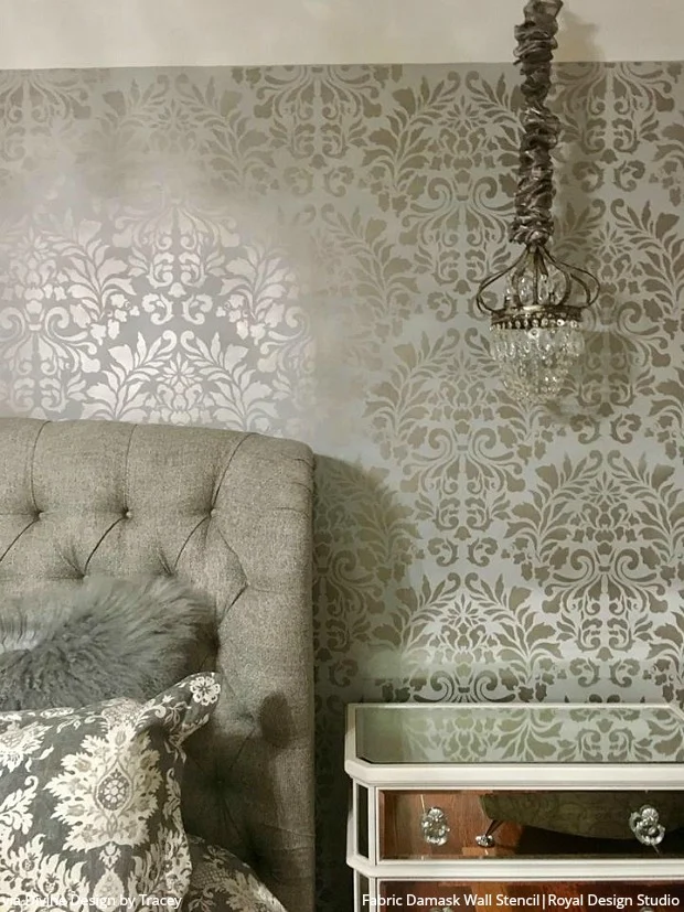 Grand Fabric Damask Wall Stencil - Image 11