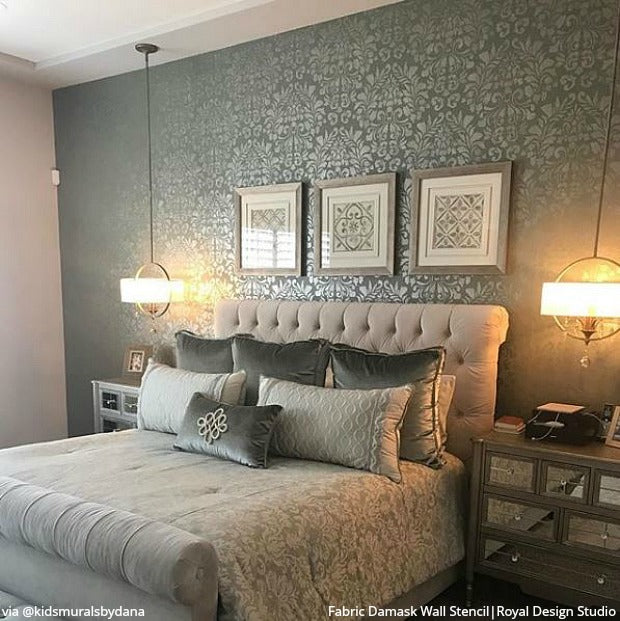 Grand Fabric Damask Wall Stencil - Image 16