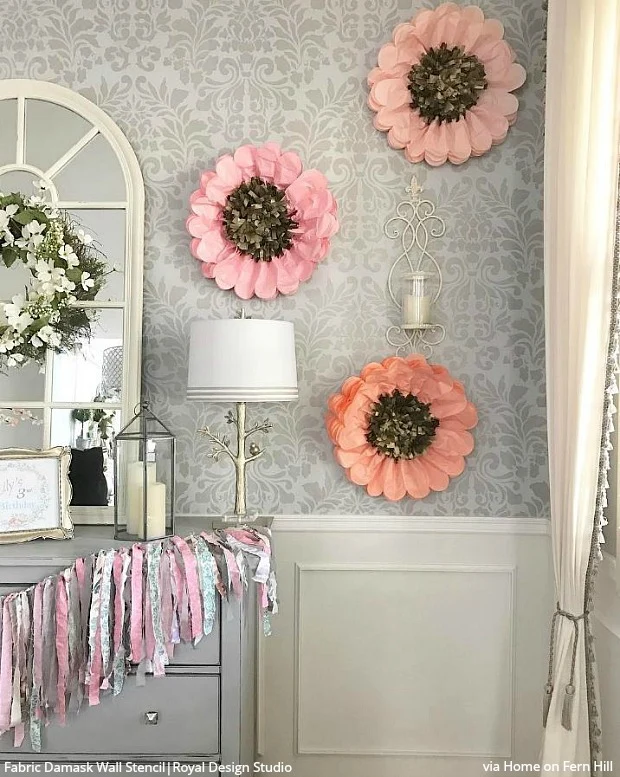 Grand Fabric Damask Wall Stencil - Image 17
