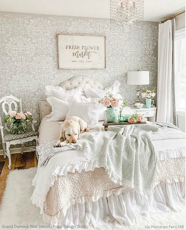 Grand Fabric Damask Wall Stencil - Image 2