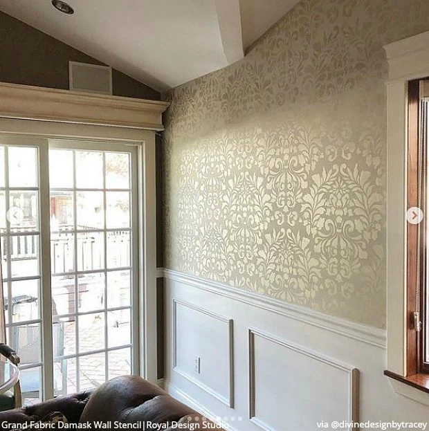 Grand Fabric Damask Wall Stencil - Image 5