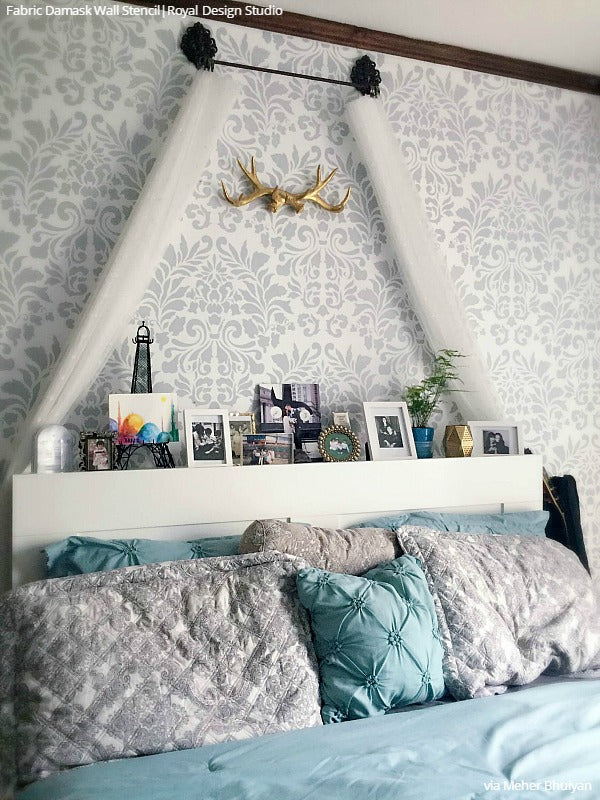 Grand Fabric Damask Wall Stencil - Image 6