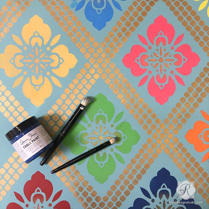 Hana Trellis Wall Stencil - Image 3