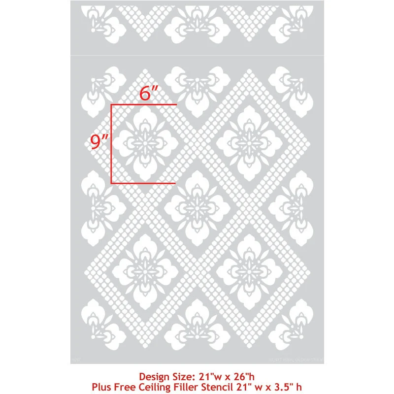 Hana Trellis Wall Stencil - Image 4