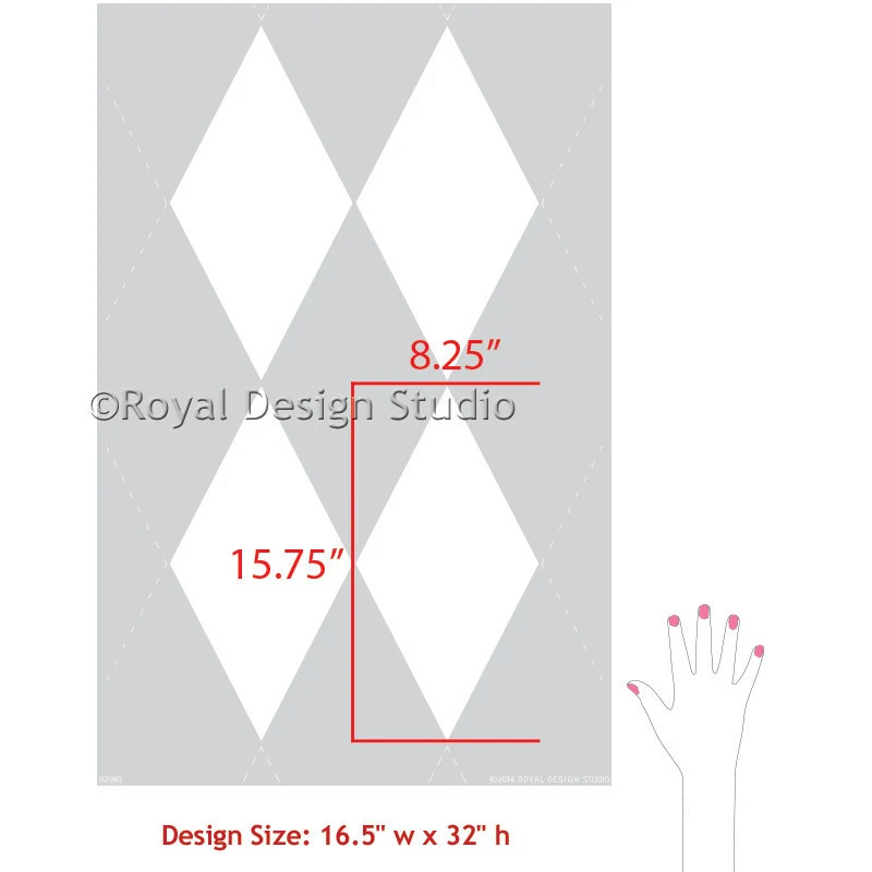Harlequin Wall Stencil - Image 11