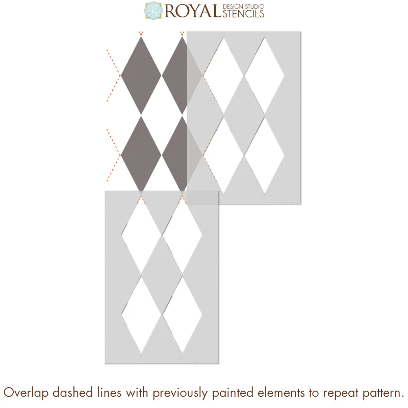 Harlequin Wall Stencil - Image 12