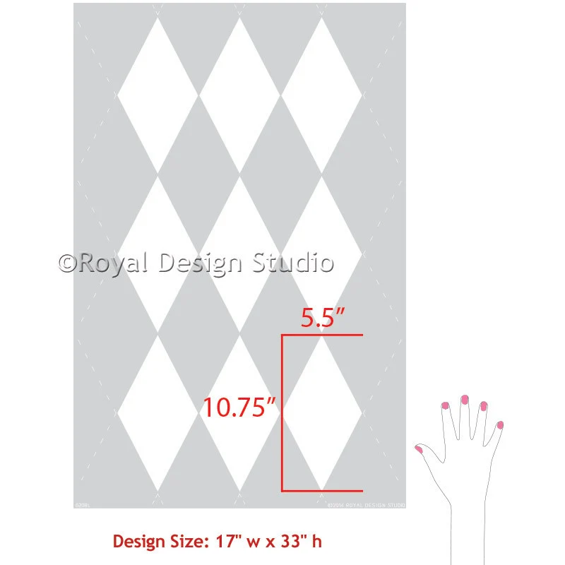 Harlequin Wall Stencil - Image 9