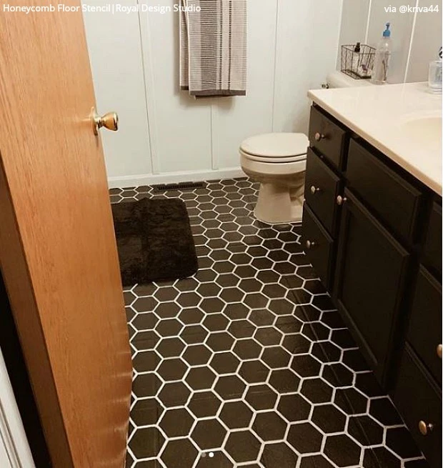 Honeycomb Hexagon Tiles Wall Stencil - Image 2