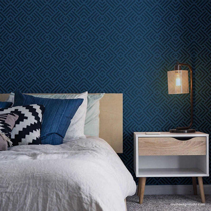 Illusion Tile Wall Stencil - Image 3