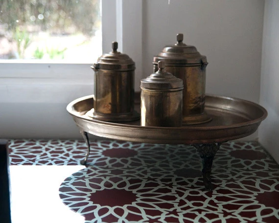 Intricate Zelij Moroccan Furniture Stencil - Image 3