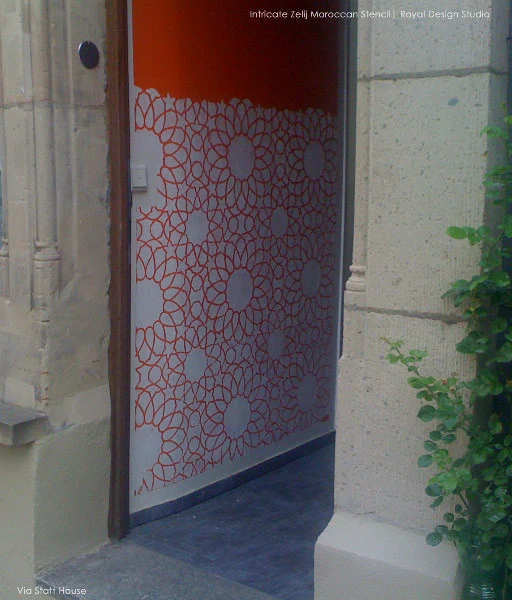 Intricate Zelij Moroccan Furniture Stencil - Image 5